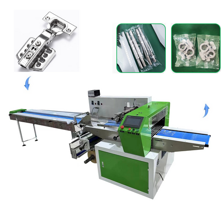 Horizontale automatische Flow Pack Machine Flow Wrapper Boven- en onderrolmachines voor industriële producthardwareverpakkingen